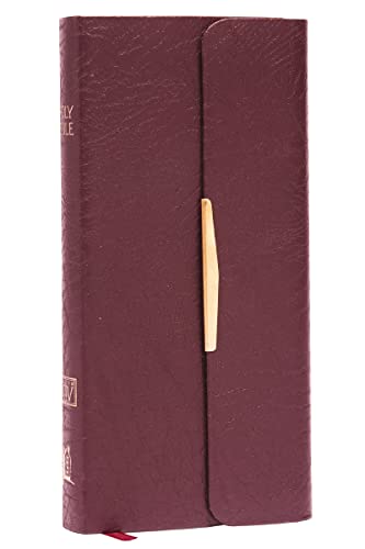 KJV Compact Checkbook Bible, Burgundy Bonded Leather, Red Letter King James Ver [Leather / fine bindi]