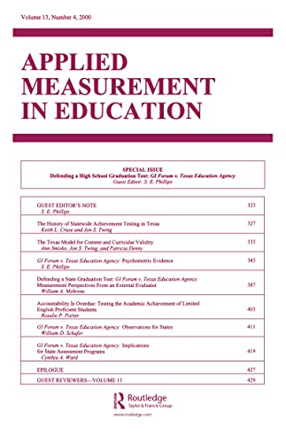 Defending A High School Graduation Test Gi Forum V. Texas Education Agency. A S [Paperback]