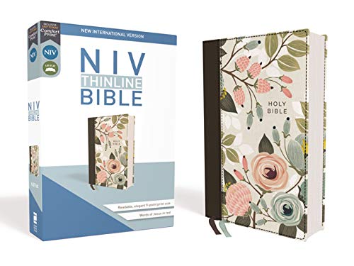 NIV, Thinline Bible, Cloth over Board, Floral, Red Letter, Comfort Print [Hardcover]