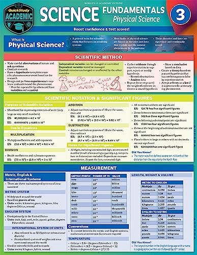 Science Fundamentals 3 - Physical Science QuickStudy Laminated Reference &amp  [Fold-out book or cha]