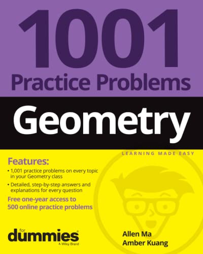Geometry 1001 Practice Problems For Dummies (+ Free Online Practice) [Paperback]