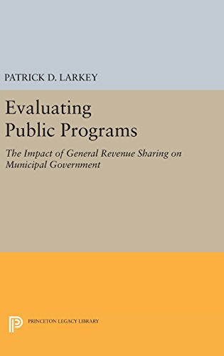 Evaluating Public Programs The Impact of General Revenue Sharing on Municipal G [Hardcover]