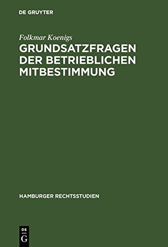 Grundsatzfragen der Betriesichen Mitbestimmung [Hardcover]