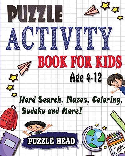 Puzzle Activity Book For Kids Age 4-12