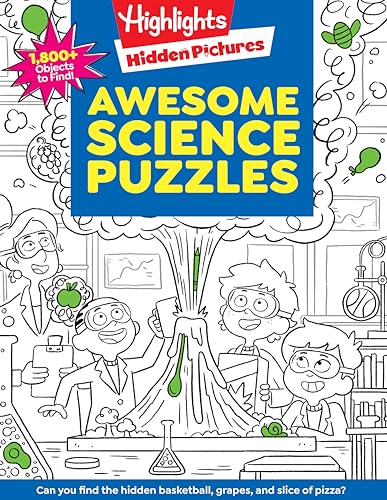 Awesome Science Puzzles Find and Seek 100+ Science Hidden Picture Puzzles for K [Paperback]