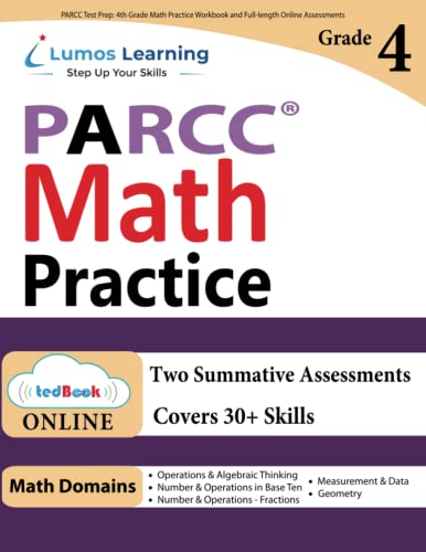 PARCC Test Prep 4th Grade Math Practice Workbook and Full-length Online Assessm [Paperback]
