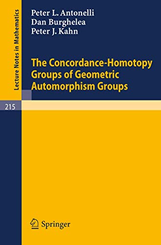 The Concordance-Homotopy Groups of Geometric Automorphism Groups [Paperback]