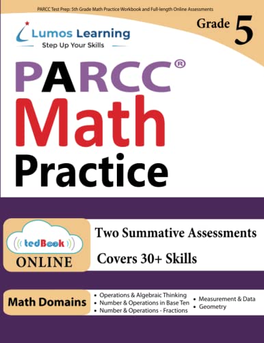 PARCC Test Prep 5th Grade Math Practice Workbook and Full-length Online Assessm [Paperback]