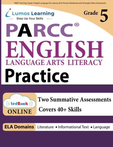 PARCC Test Prep Grade 5 English Language Arts Literacy (ELA) Practice Workbook  [Paperback]