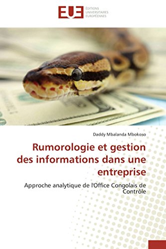 Rumorologie Et Gestion Des Informations Dans Une Entreprise Approche Analytique [Paperback]