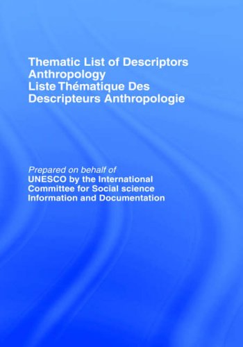Thematic List of Descriptors - Anthropology [Hardcover]