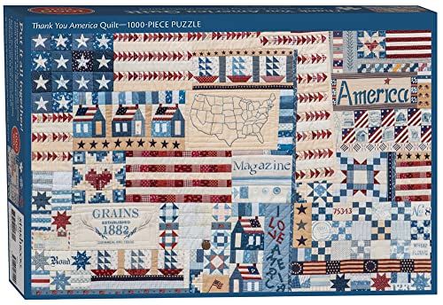 Thank You America Quilt Jigsaw Puzzle for Adults by Masako Wakayama 1000 Pieces
