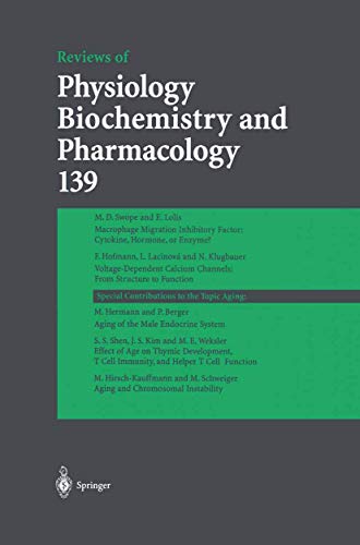 Reviews of Physiology, Biochemistry and Pharmacology 139 [Hardcover]