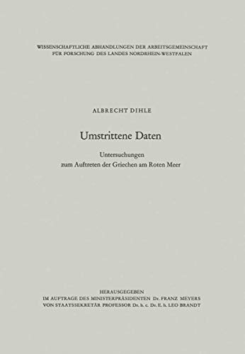 Umstrittene Daten Untersuchungen zum Auftreten der Griechen am Roten Meer [Paperback]