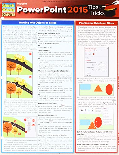 Microsoft Powerpoint 2016 Tips &amp Tricks [Fold-out book or cha]