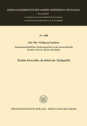 Direkte Kontrollen als Mittel der Geldpolitik [Paperback]