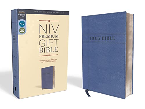 NIV, Premium Gift Bible, Leathersoft, Navy, Red Letter, Comfort Print: The Perfe [Leather / fine bindi]