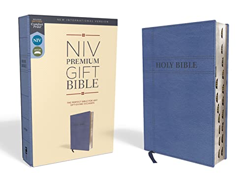 NIV, Premium Gift Bible, Leathersoft, Navy, Red Letter, Thumb Indexed, Comfort P [Leather / fine bindi]