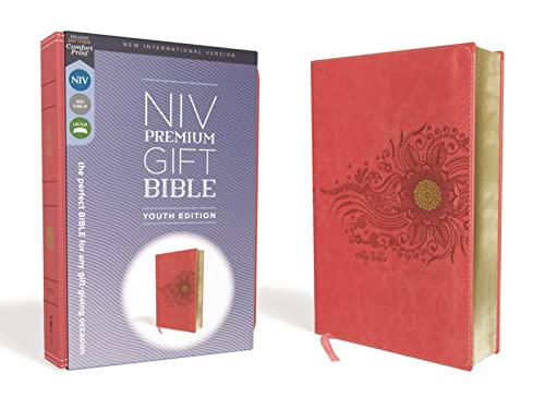 NIV, Premium Gift Bible, Youth Edition, Leathersoft, Coral, Red Letter, Comfort  [Leather / fine bindi]