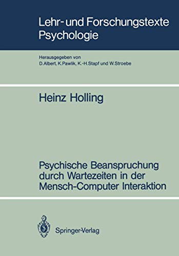 Psychische Beanspruchung durch Wartezeiten in der Mensch-Computer Interaktion [Paperback]