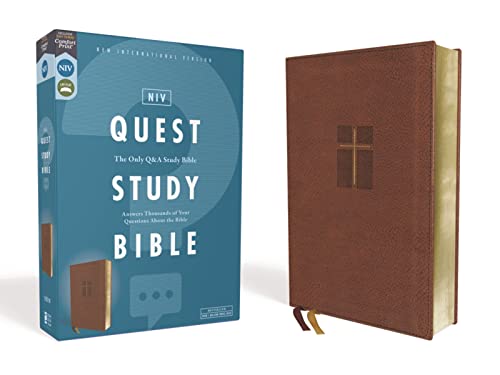 NIV, Quest Study Bible, Leathersoft, Brown, Comfort Print: The Only Q and A Stud [Leather / fine bindi]