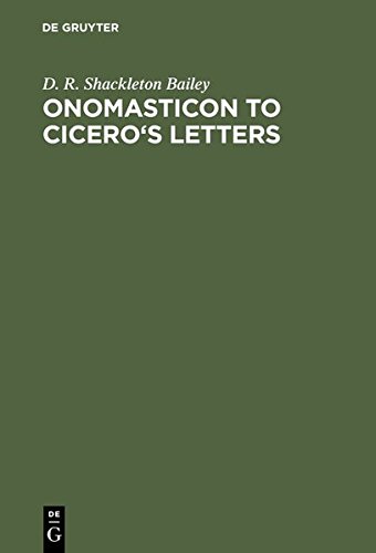 Onomasticon to Cicero's Letters [Hardcover]