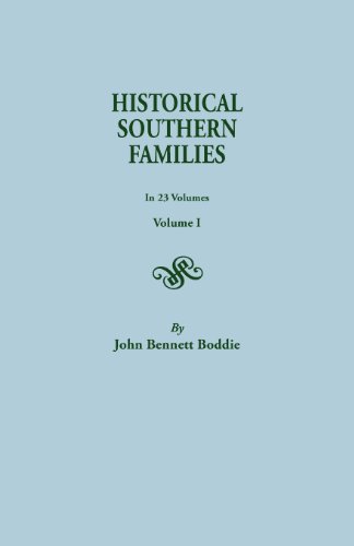 Historical Southern Families (volume I) [Paperback]
