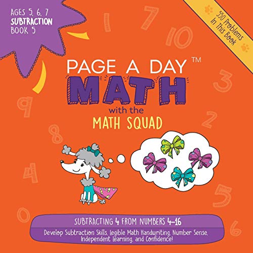 Page a Day Math Subtraction Book 5  Subtracting 4 from Numbers 4-16 [Paperback]
