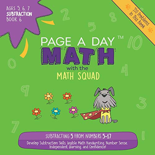 Page a Day Math Subtraction Book 6  Subtracting 5 from Numbers 5-17 [Paperback]