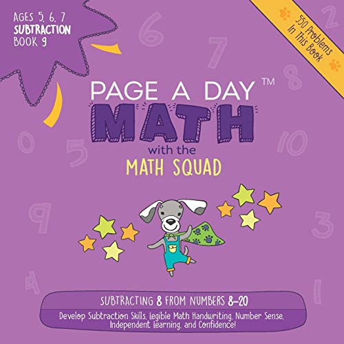 Page a Day Math Subtraction Book 9  Subtracting 8 from Numbers 8-20 [Paperback]