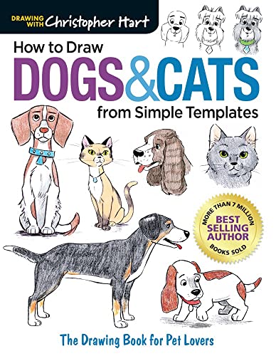 How to Draw Dogs & Cats from Simple Templates The Drawing Book for Pet Love [Paperback]