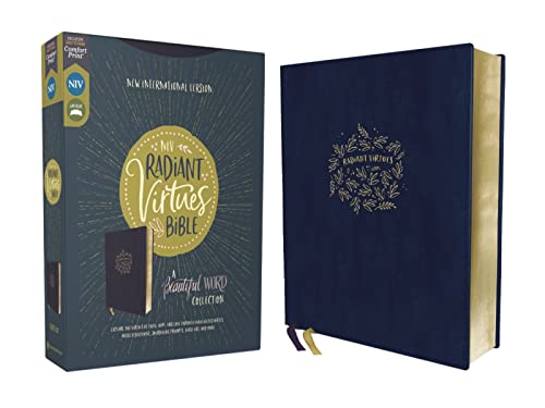 NIV, Radiant Virtues Bible A Beautiful Word Collection, Leathersoft, Navy, Red  [Leather / fine bindi]