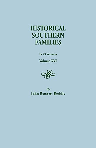 Historical Southern Families (volume Xvi) [Paperback]
