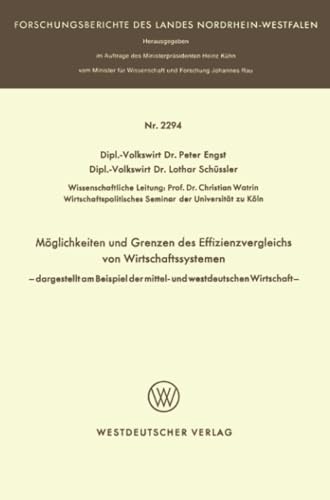 Mglichkeit und Grenzen des Effizienzvergleichs von Wirtschaftssystemen  darge [Paperback]