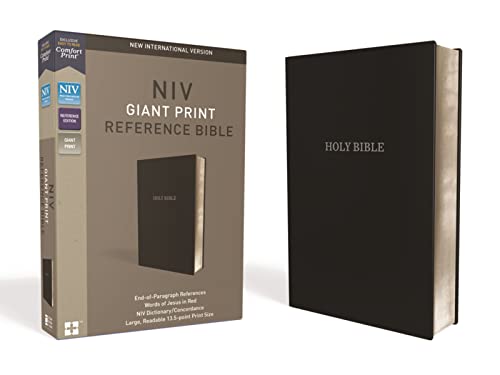 NIV, Reference Bible, Giant Print, Leather-Look, Black, Red Letter, Comfort Prin [Leather / fine bindi]
