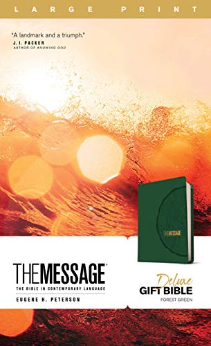 Message Deluxe Gift Bible, Large Print (Leather-Look, Forest Green) The Bible i [Leather / fine bindi]