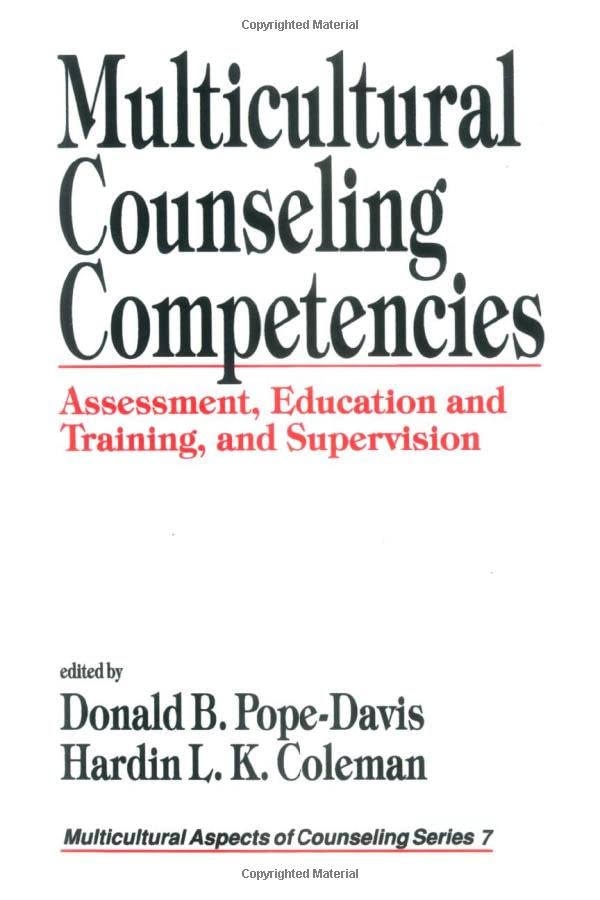 Multicultural Counseling Competencies Assessment, Education and Training, and S [Paperback]