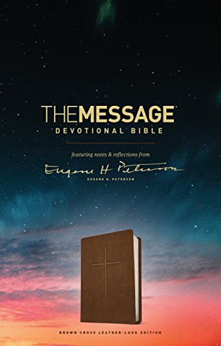 Message Devotional Bible, Brown Cross (Leather-Look, Brown) Featuring Notes and [Leather / fine bindi]