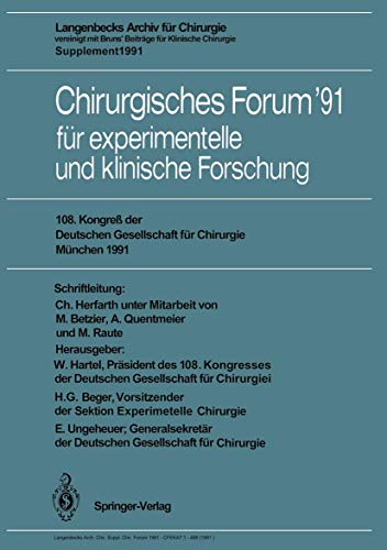 Chirurgisches Forum 91 fr experimentelle und klinische Forschung 108. Kongre [Paperback]