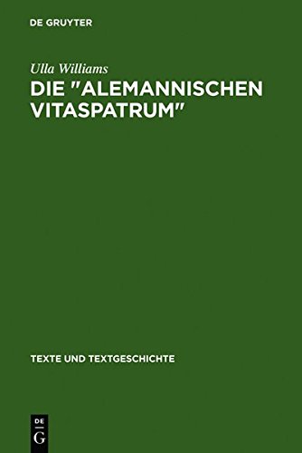 Die Alemannischen Vitaspatrum  Untersuchungen und Edition [Hardcover]