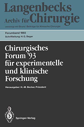 Chirurgisches Forum 93 fr experimentelle und klinische Forschung 110. Kongre [Paperback]