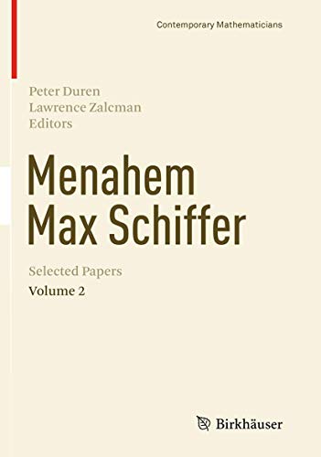 Menahem Max Schiffer Selected Papers Volume 2 [Paperback]