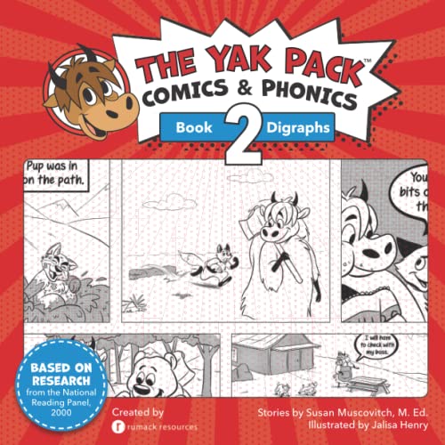 The Yak Pack Comics & Phonics Book 2 Learn To Read Decodable Digraph Words (v [Paperback]