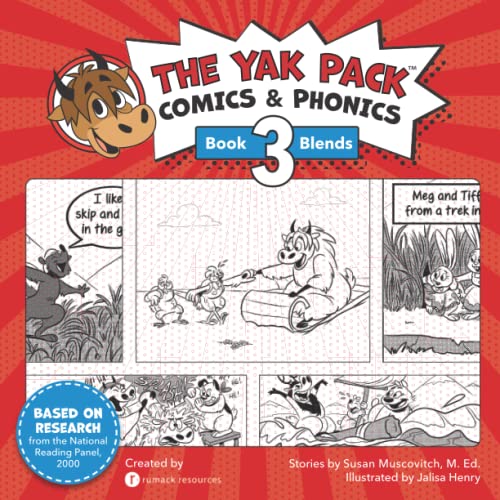 The Yak Pack Comics & Phonics Book 3 Learn To Read Decodable Blend Words (vol [Paperback]