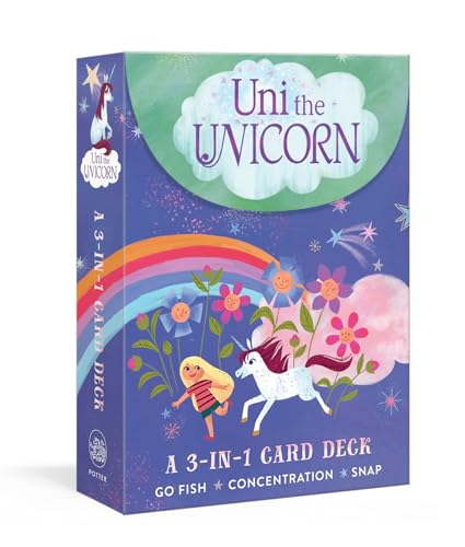 Uni the Unicorn A 3-in-1 Card Deck Card Games Include Go Fish, Concentration,  [Game]