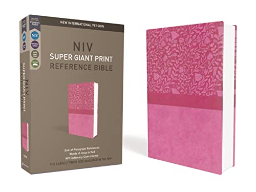 NIV, Super Giant Print Reference Bible, Leathersoft, Pink, Red Letter, Comfort P [Leather / fine bindi]