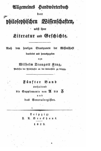 Allgemeines Handworterbuch Der Philosophischen Wissenschaften, Nebst Ihrer Liter [Paperback]