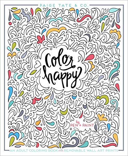 Color Happy An Adult Coloring Book of Removable Wall Art Prints [Paperback]