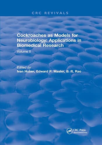 Cockroaches as Models for Neurobiology: Applications in Biomedical Research: Vol [Paperback]