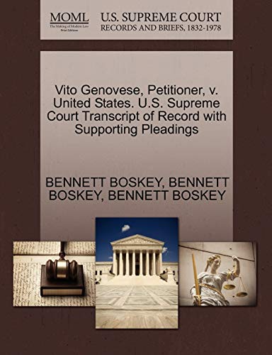Vito Genovese, Petitioner, V. United States. U.S. Supreme Court Transcript Of Re [Paperback]